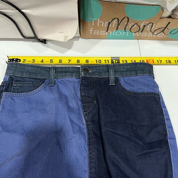 Joes Jeans Daisy Blues Mini Denim Skirt Patchwork Y2K - Picture 6 of 7